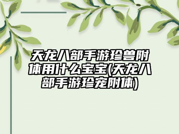 天龙八部手游珍兽附体用什么宝宝(天龙八部手游珍宠附体)