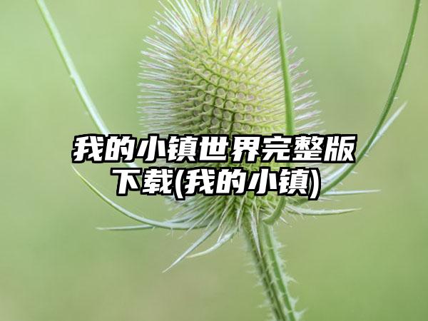 我的小镇世界完整版下载(我的小镇)