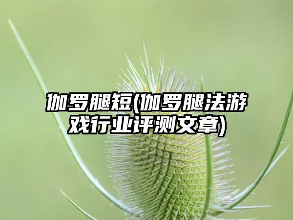 伽罗腿短(伽罗腿法游戏行业评测文章)