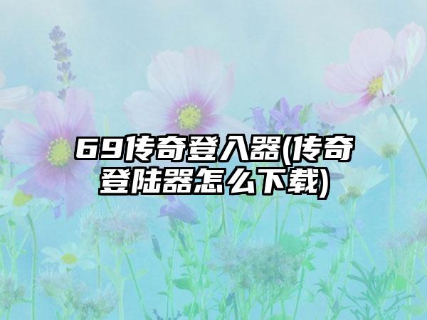 69传奇登入器(传奇登陆器怎么下载)