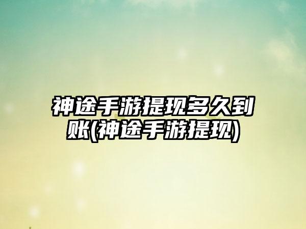 神途手游提现多久到账(神途手游提现)