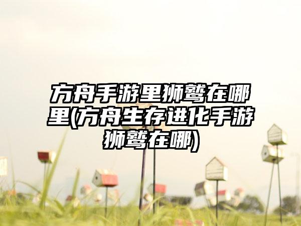 方舟手游里狮鹫在哪里(方舟生存进化手游狮鹫在哪)
