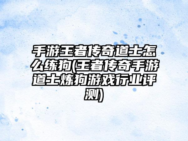 手游王者传奇道士怎么练狗(王者传奇手游道士炼狗游戏行业评测)