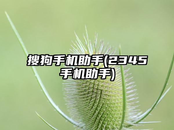 搜狗手机助手(2345手机助手)