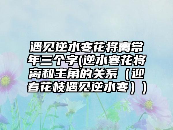 遇见逆水寒花将离常年三个字(逆水寒花将离和主角的关系（迎春花枝遇见逆水寒）)