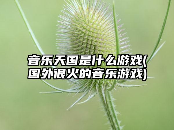 音乐天国是什么游戏(国外很火的音乐游戏)