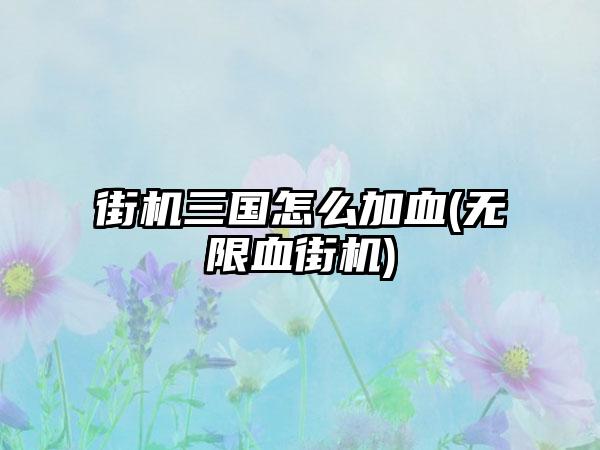 街机三国怎么加血(无限血街机)