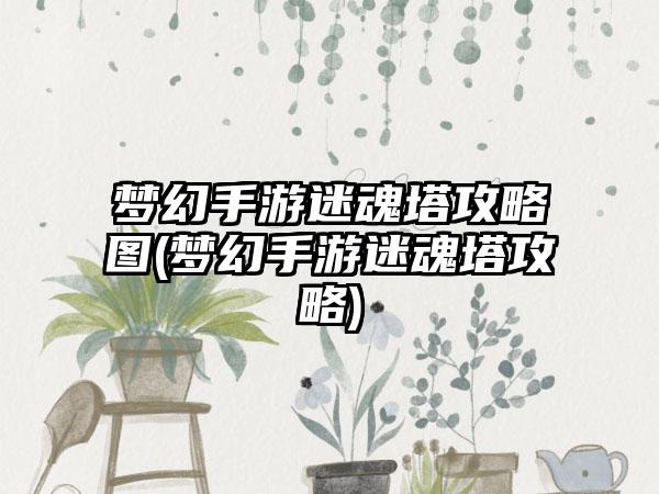 梦幻手游迷魂塔攻略图(梦幻手游迷魂塔攻略)