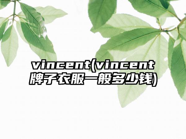 vincent(vincent牌子衣服一般多少钱)