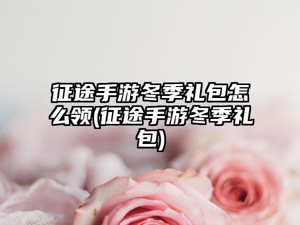 征途手游冬季礼包怎么领(征途手游冬季礼包)