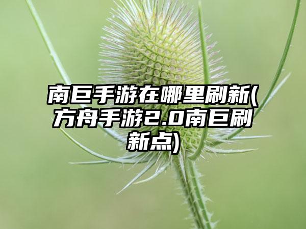 南巨手游在哪里刷新(方舟手游2.0南巨刷新点)