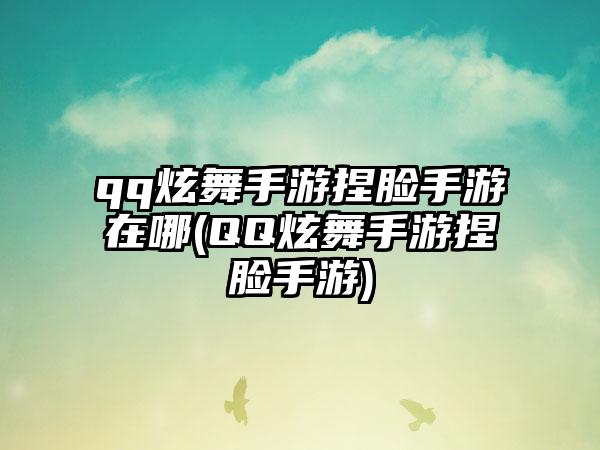 qq炫舞手游捏脸手游在哪(QQ炫舞手游捏脸手游)