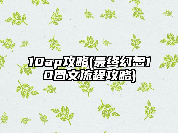 10ap攻略(最终幻想10图文流程攻略)