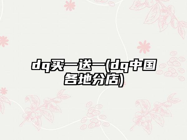 dq买一送一(dq中国各地分店)