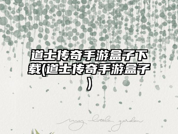 道士传奇手游盒子下载(道士传奇手游盒子)