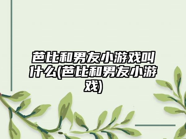 芭比和男友小游戏叫什么(芭比和男友小游戏)