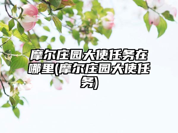 摩尔庄园大使任务在哪里(摩尔庄园大使任务)