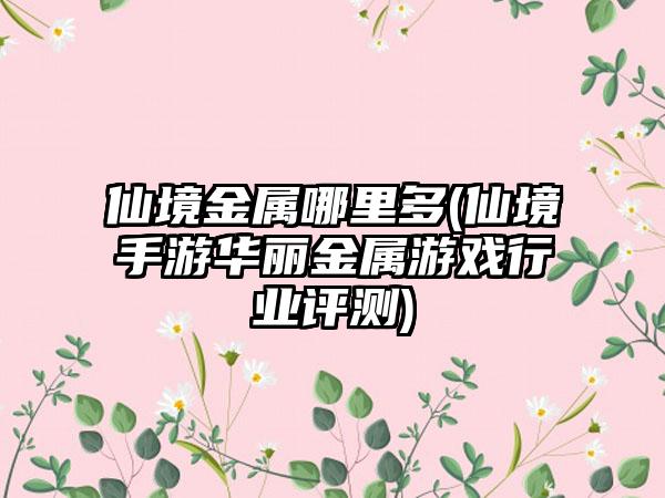 仙境金属哪里多(仙境手游华丽金属游戏行业评测)