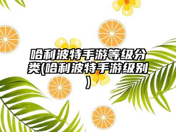 哈利波特手游等级分类(哈利波特手游级别)