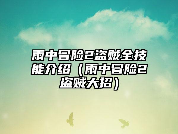 雨中冒险2盗贼全技能介绍（雨中冒险2盗贼大招）