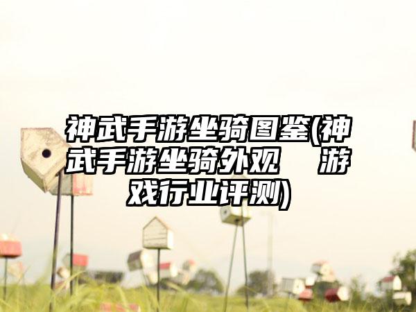 神武手游坐骑图鉴(神武手游坐骑外观  游戏行业评测)