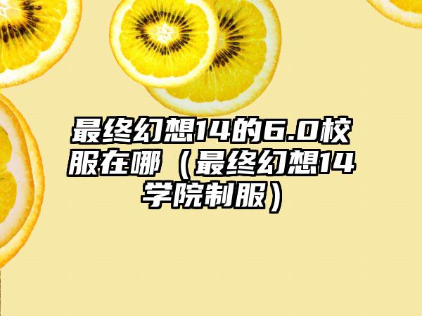 最终幻想14的6.0校服在哪（最终幻想14学院制服）