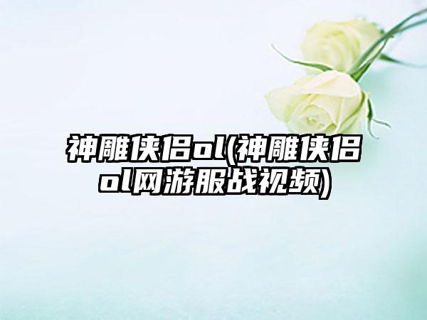 神雕侠侣ol(神雕侠侣ol网游服战视频)