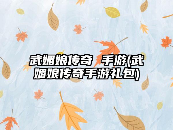 武媚娘传奇 手游(武媚娘传奇手游礼包)