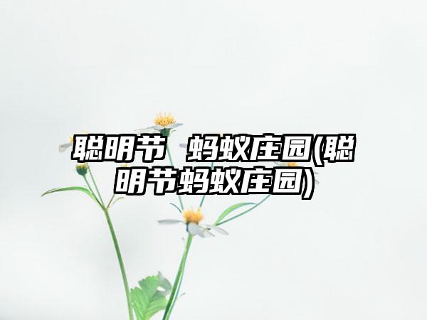 聪明节 蚂蚁庄园(聪明节蚂蚁庄园)