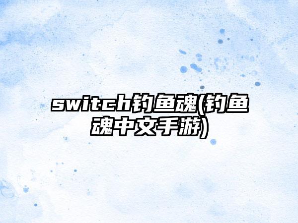 switch钓鱼魂(钓鱼魂中文手游)