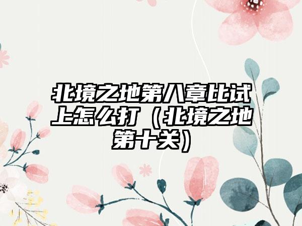 北境之地第八章比试上怎么打（北境之地第十关）