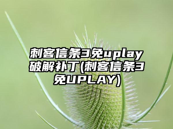 刺客信条3免uplay破解补丁(刺客信条3免UPLAY)