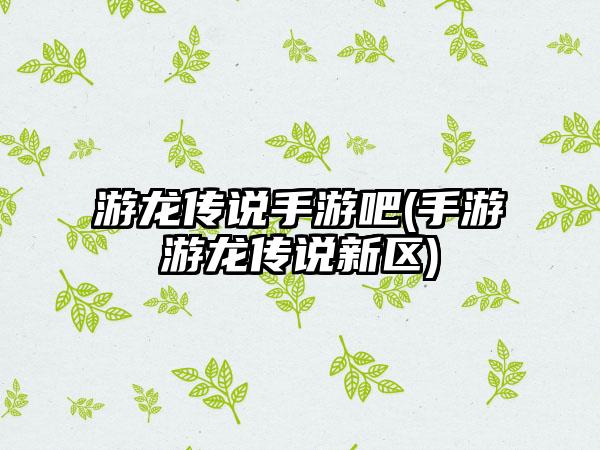 游龙传说手游吧(手游游龙传说新区)
