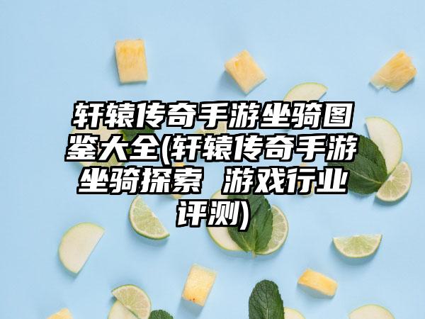 轩辕传奇手游坐骑图鉴大全(轩辕传奇手游坐骑探索 游戏行业评测)