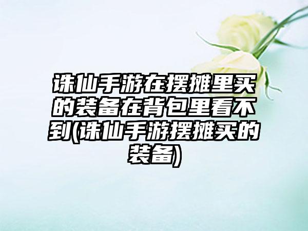 诛仙手游在摆摊里买的装备在背包里看不到(诛仙手游摆摊买的装备)