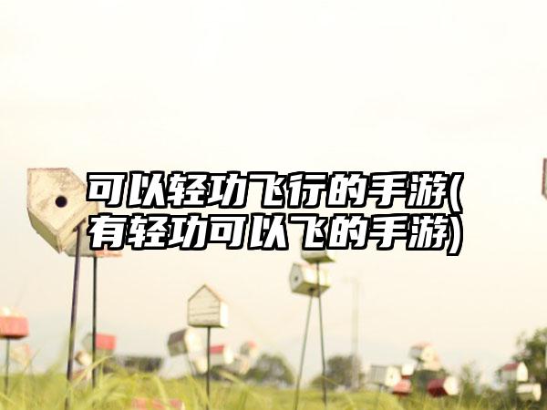 可以轻功飞行的手游(有轻功可以飞的手游)