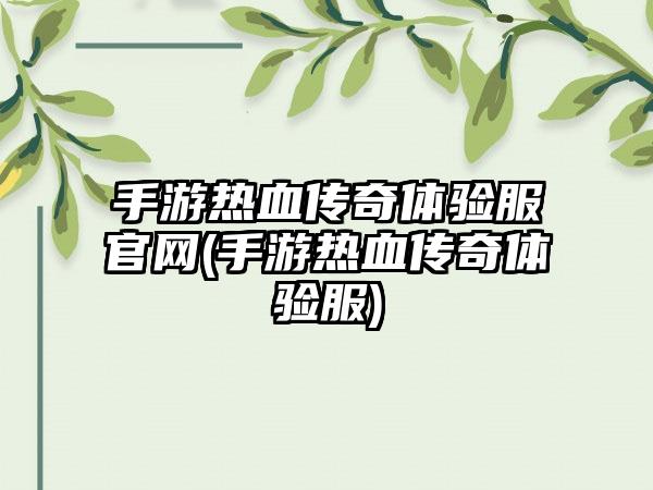 手游热血传奇体验服官网(手游热血传奇体验服)