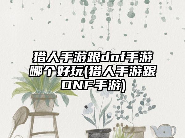 猎人手游跟dnf手游哪个好玩(猎人手游跟DNF手游)
