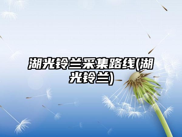 湖光铃兰采集路线(湖光铃兰)