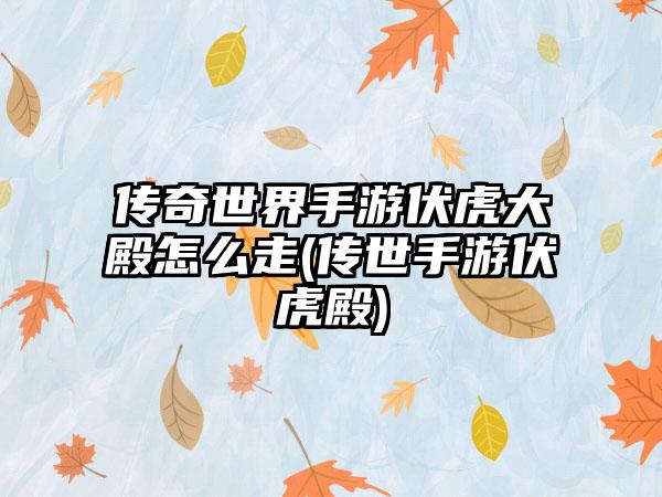 传奇世界手游伏虎大殿怎么走(传世手游伏虎殿)