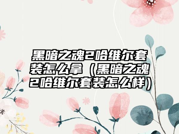 黑暗之魂2哈维尔套装怎么拿（黑暗之魂2哈维尔套装怎么样）