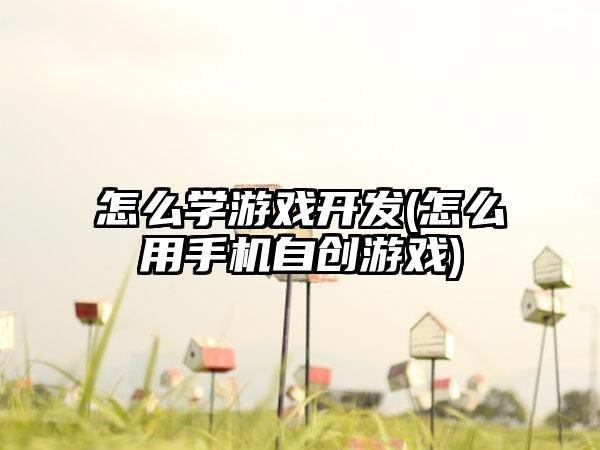 怎么学游戏开发(怎么用手机自创游戏)