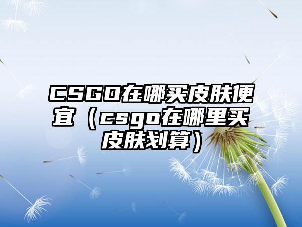 CSGO在哪买皮肤便宜（csgo在哪里买皮肤划算）