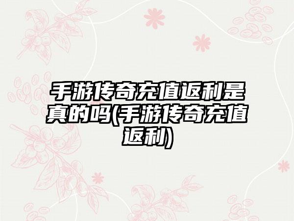 手游传奇充值返利是真的吗(手游传奇充值返利)