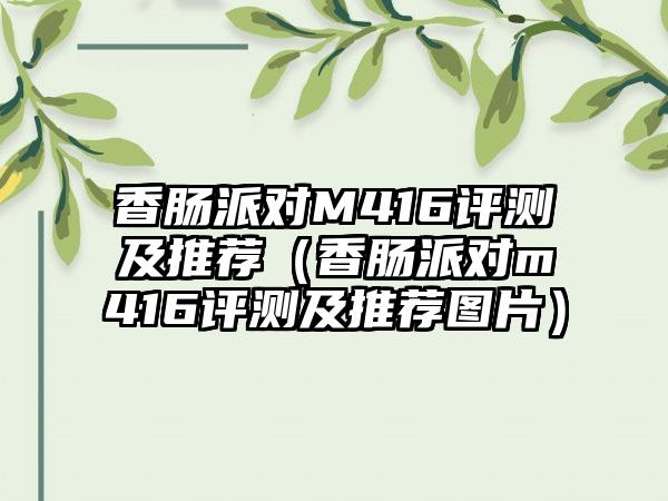 香肠派对M416评测及推荐（香肠派对m416评测及推荐图片）