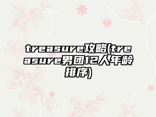 treasure攻略(treasure男团12人年龄排序)
