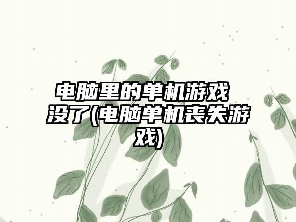电脑里的单机游戏 没了(电脑单机丧失游戏)