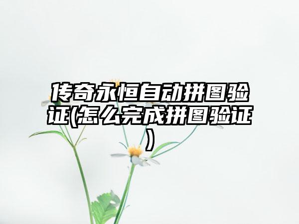 传奇永恒自动拼图验证(怎么完成拼图验证)