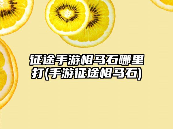 征途手游相马石哪里打(手游征途相马石)