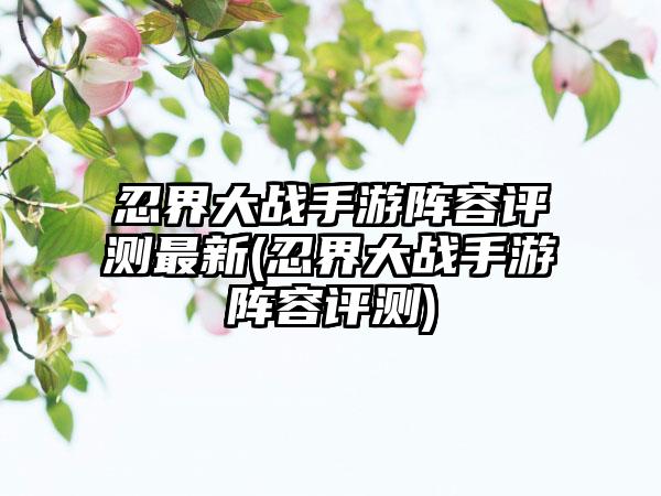 忍界大战手游阵容评测最新(忍界大战手游阵容评测)